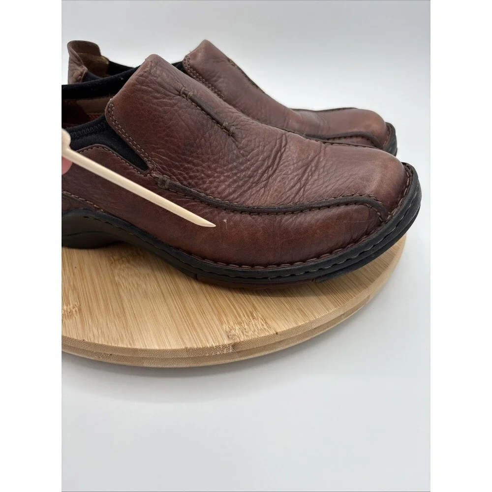 Clarks Pickett Mens 8M Brown Leather Casual Slip On Shoes 36596